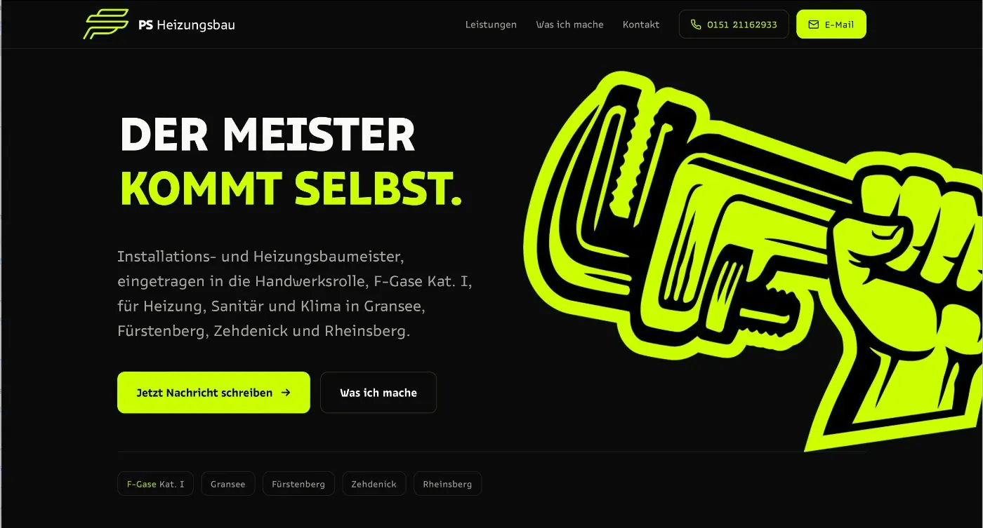 Startseite von PS Heizungsbau